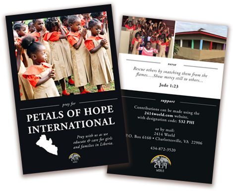 PETALS OF HOPE INTERNATIONAL Prayer Card